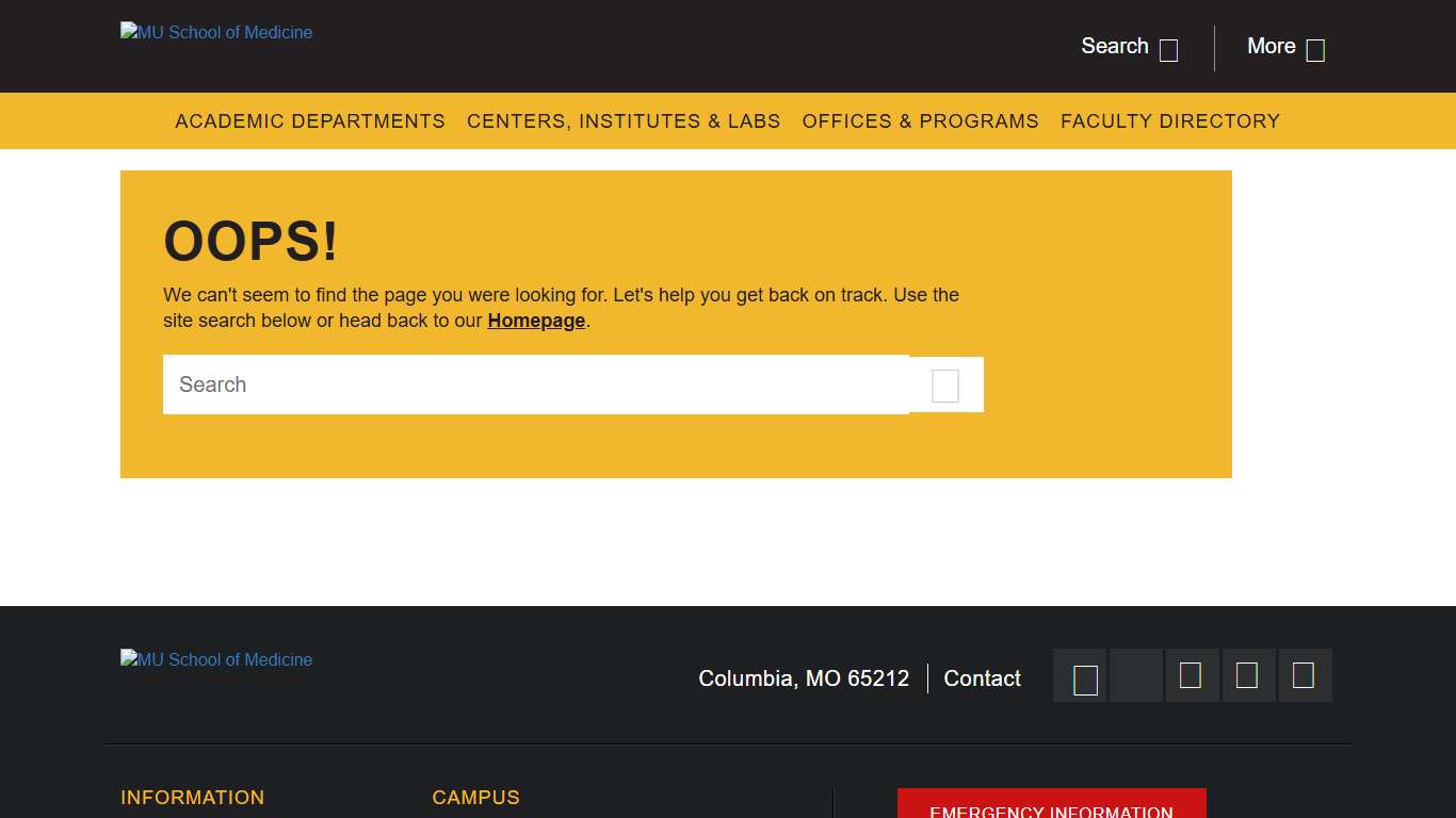 404 Not Found University of Missouri School of Medicine